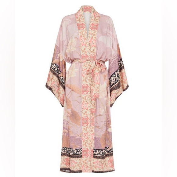 NIP-Gypsy Cherry Blossom Maxi Kimono Dusty - Picture 4 of 6
